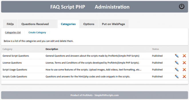 FAQ Script PHP - Screenshot 5