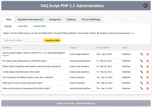 FAQ Script PHP - Screenshot 9