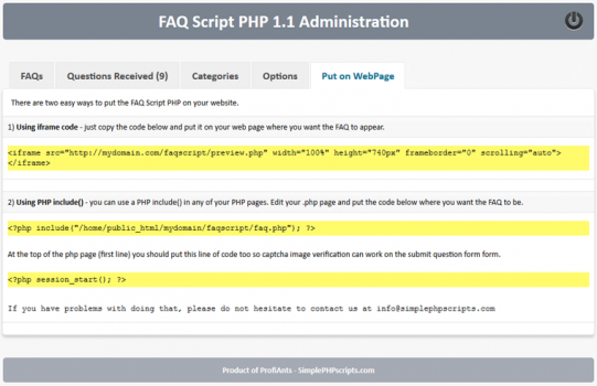 FAQ Script PHP - Screenshot 10