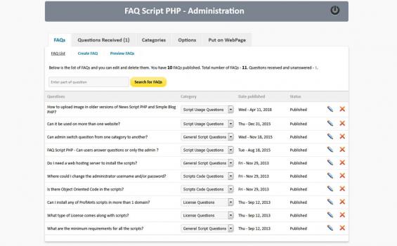 FAQ Script PHP - Screenshot 4