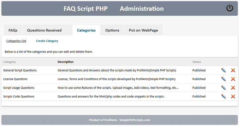 FAQ Script PHP - Screenshot 5