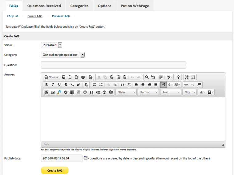 FAQ Script PHP - Screenshot 6