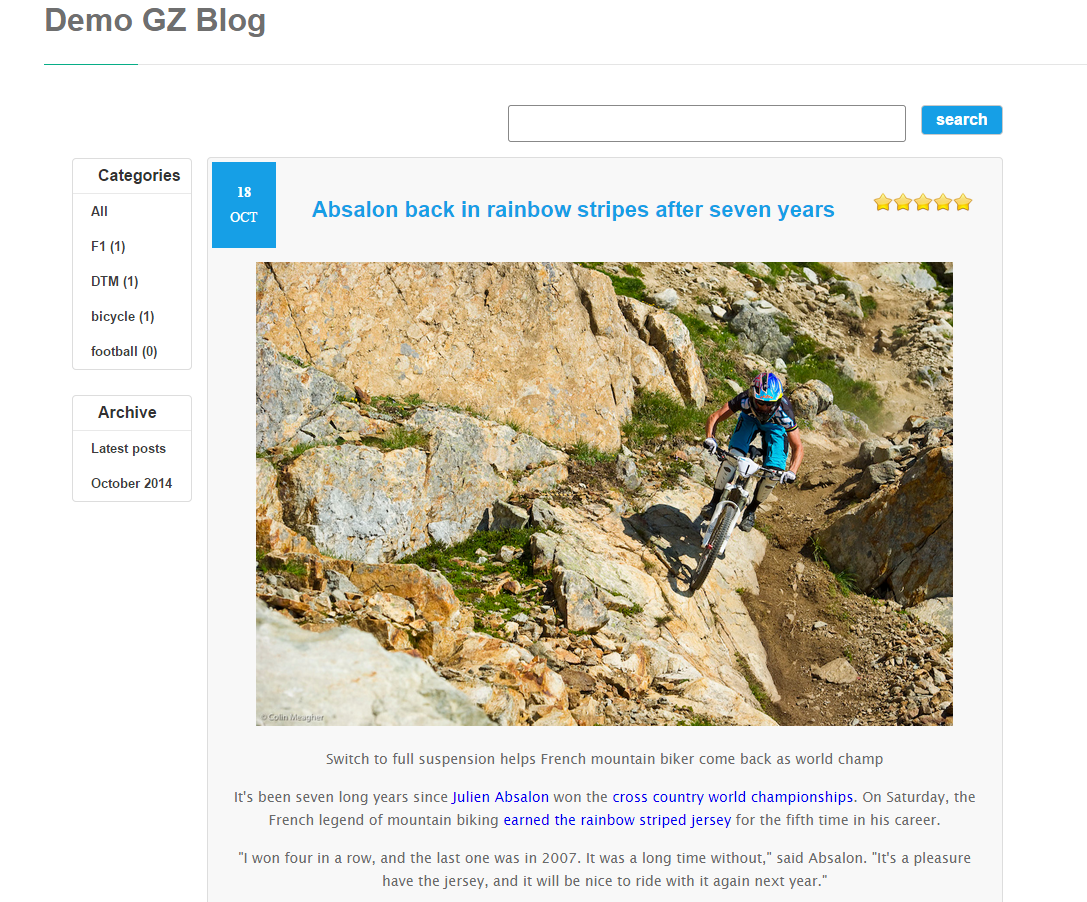 PHP GZ BLOG SCRIPT - Screenshot 1
