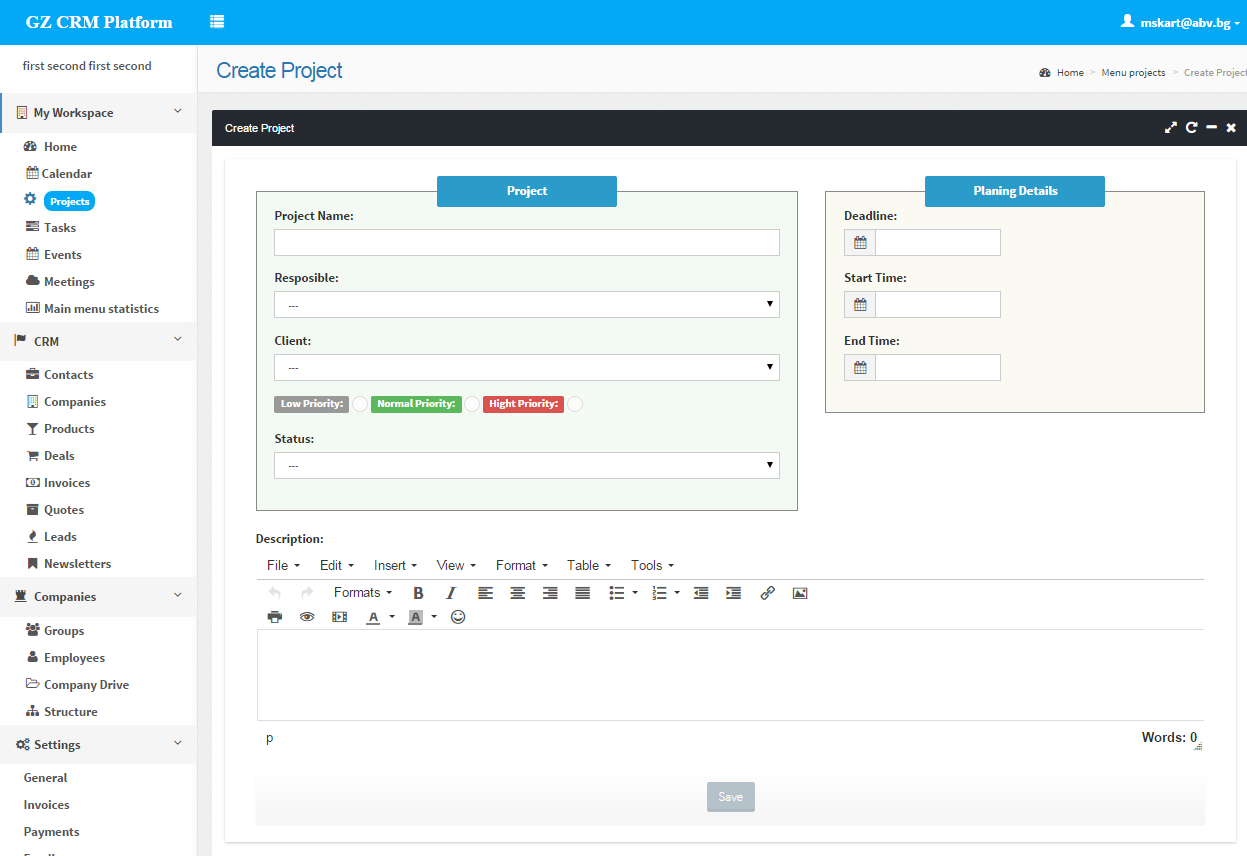 PHP CRM Platform - Screenshot 1