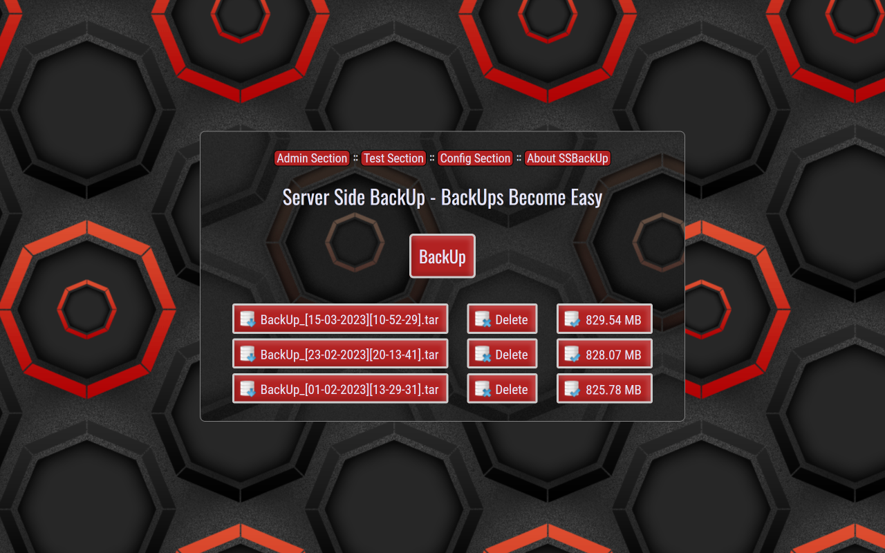 SSBackUp (Server Side BackUp) - BackUps Become Easy - Screenshot 1