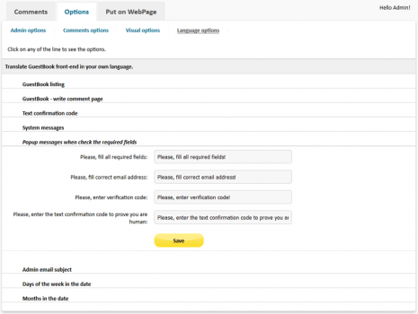 Visit Listing - GuestBook Script PHP GuestBook Script PHP - Screenshot 5