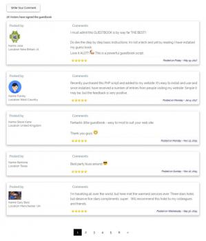 Visit Listing - GuestBook Script PHP GuestBook Script PHP - Screenshot 1