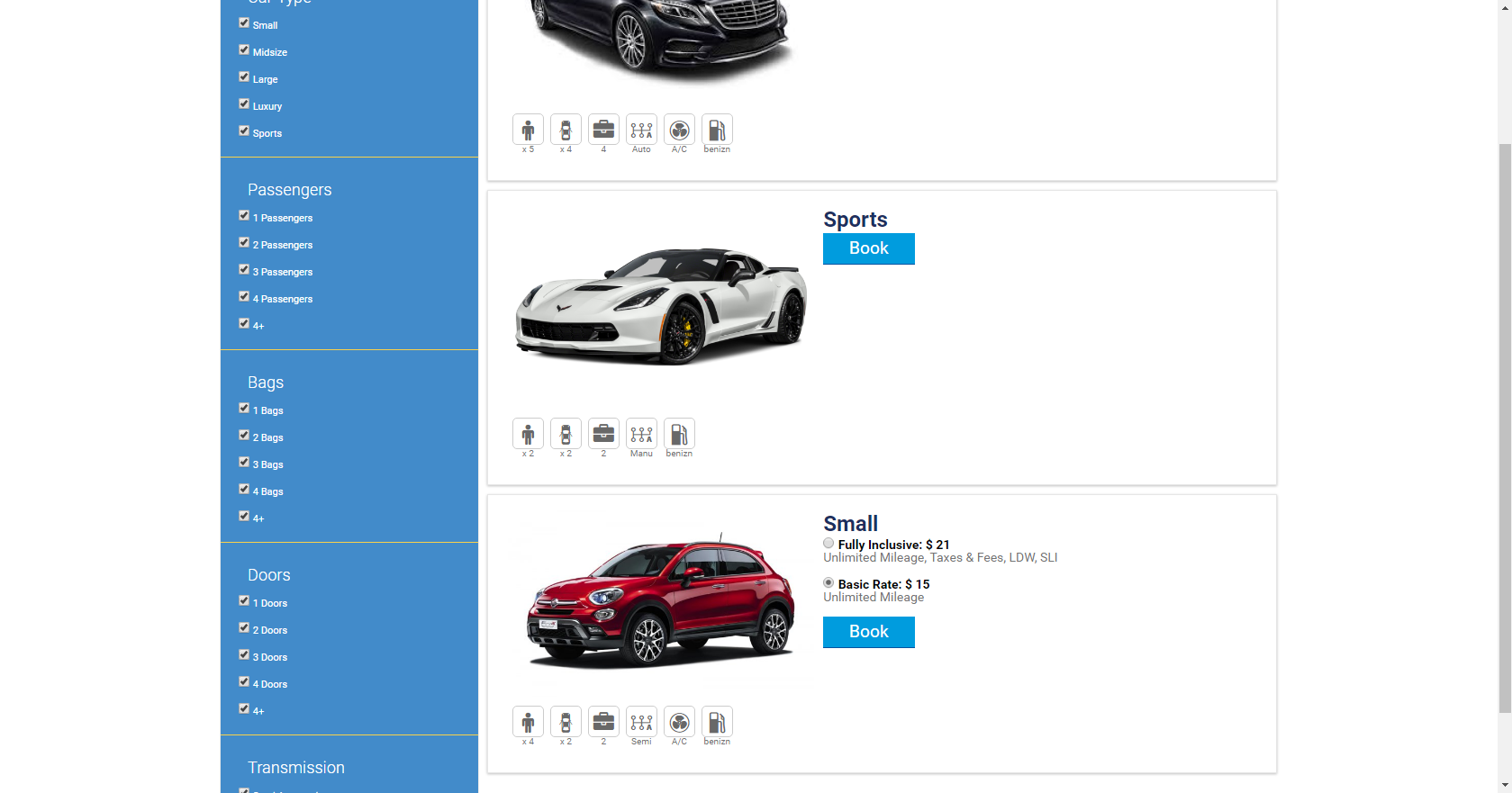 Car Rental PHP Script - Screenshot 1