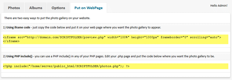 Photo Gallery PHP - Screenshot 5