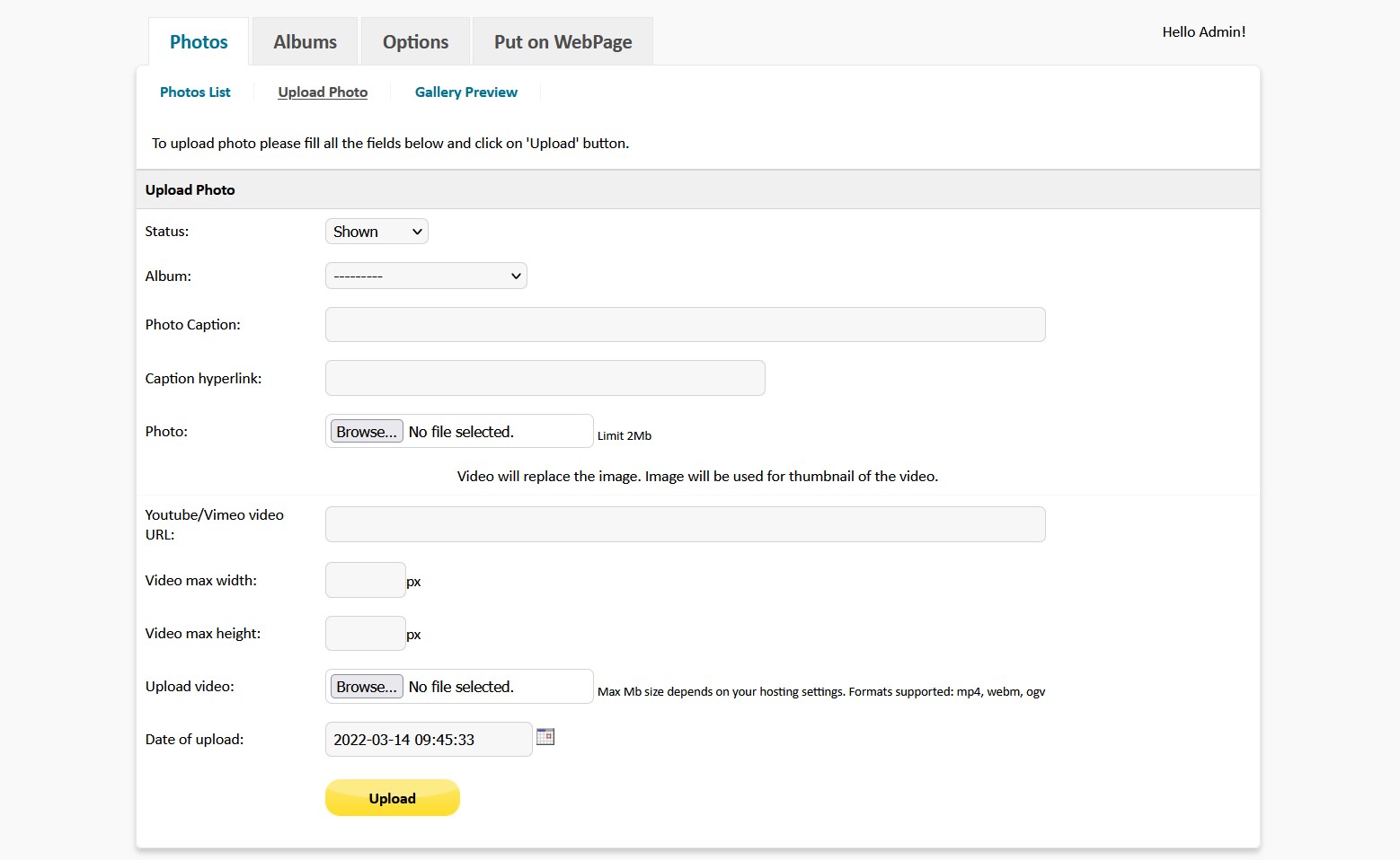 Photo Gallery PHP - Screenshot 3