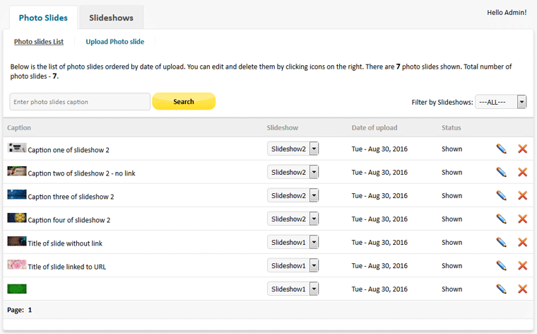 Slideshow Script PHP - Screenshot 2