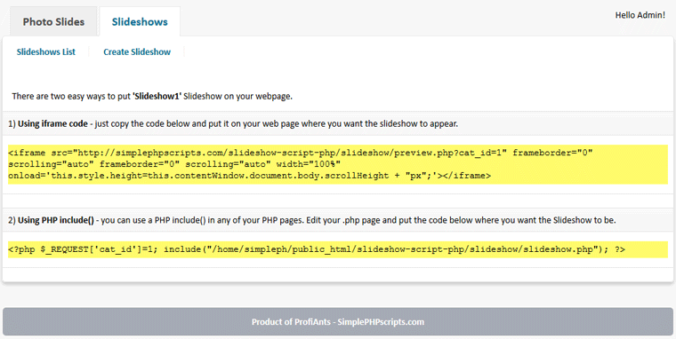 Slideshow Script PHP - Screenshot 6