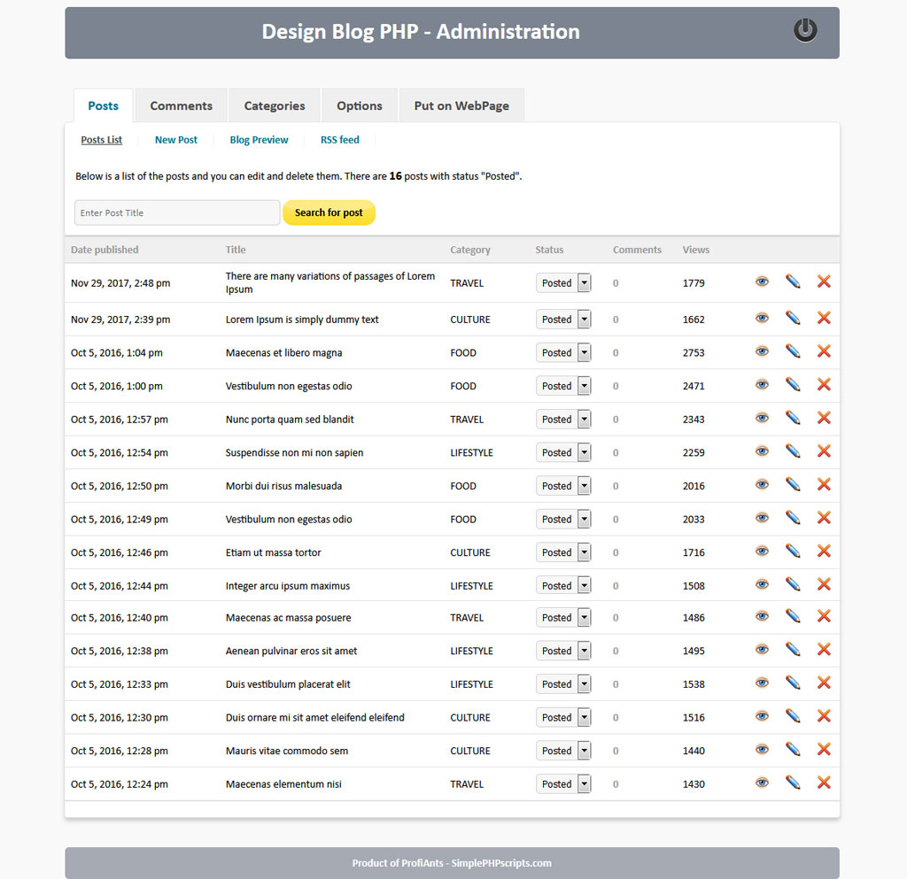 Design Blog PHP - Screenshot 2