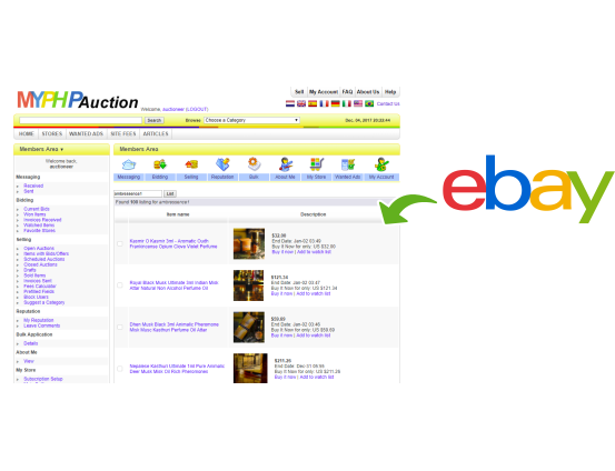 MyPHPAuction - Screenshot 2