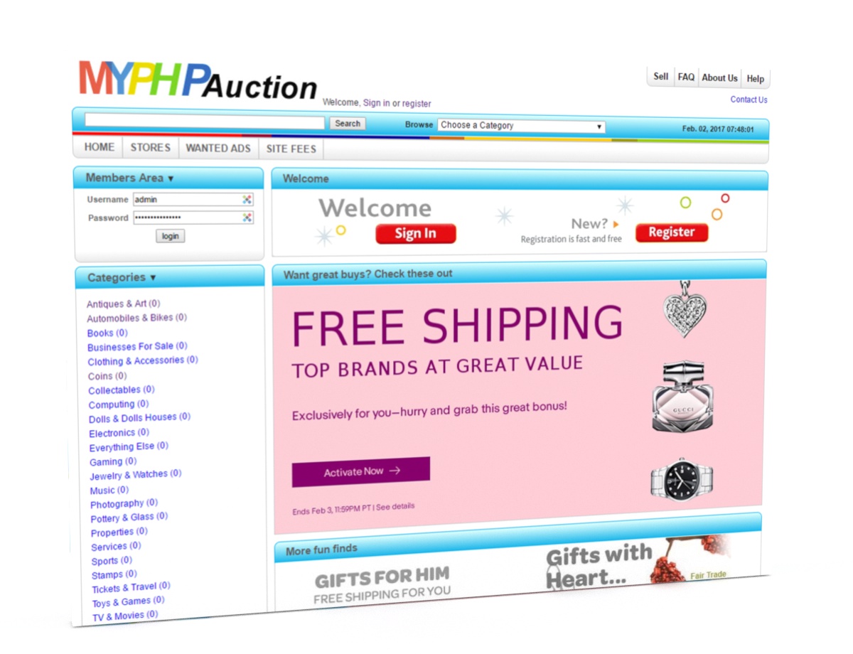 MyPHPAuction - Screenshot 1