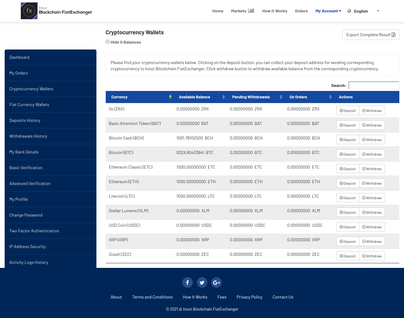 Inout Blockchain FiatExchanger - Cryptocurrency Exchange ...