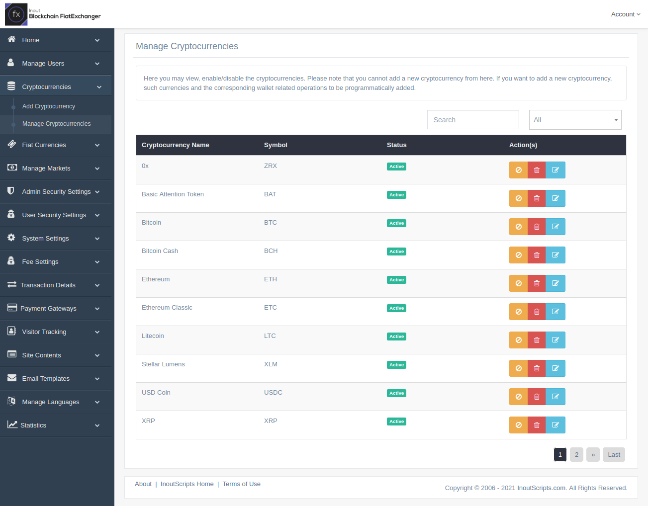 Inout Blockchain FiatExchanger - Cryptocurrency Exchange ...