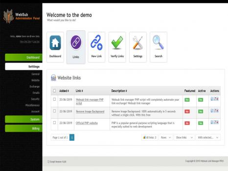 Visit Listing - Websub reciprocal link manager PHP script Websub reciprocal link manager PHP script - Screenshot 6