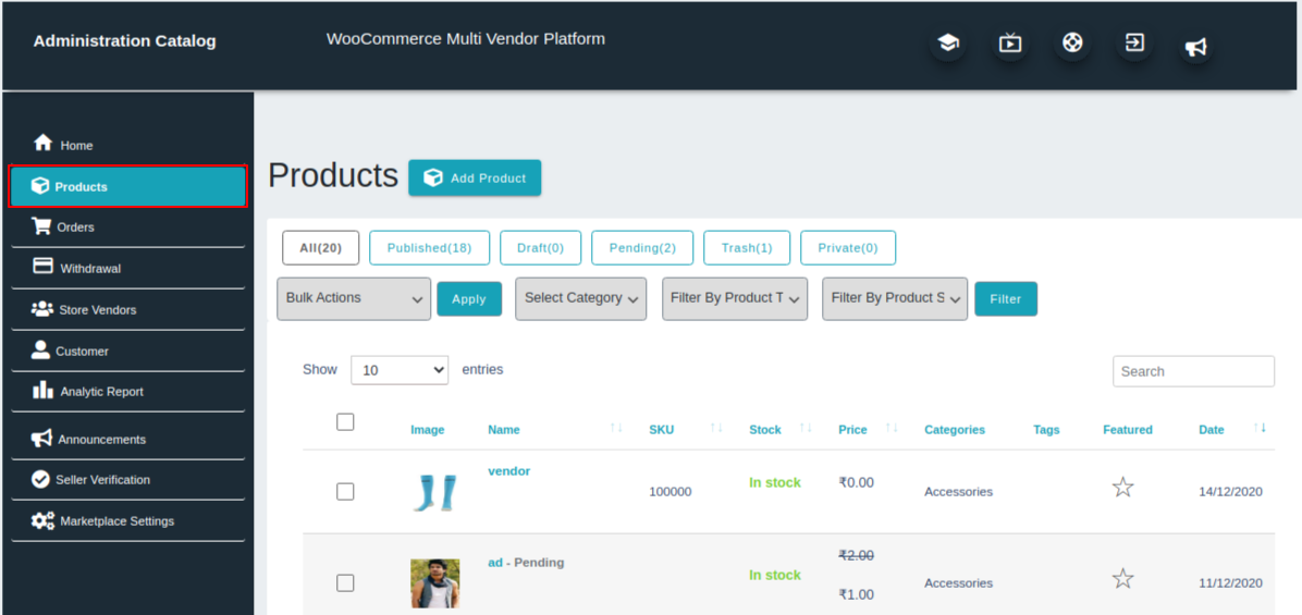 BAZAAR- The Multi Vendor Marketplace for WooCommerce Lite - Screenshot 2
