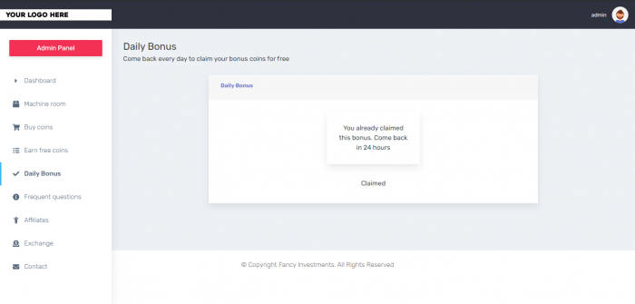 Hyip Fancy Rewards PHP Script Create your own investments game - Screenshot 11