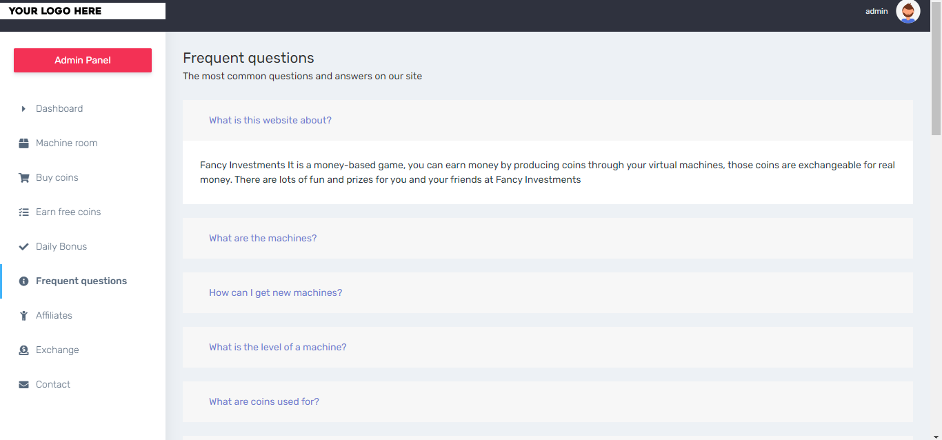 Hyip Fancy Rewards PHP Script Create your own investments game - Screenshot 12