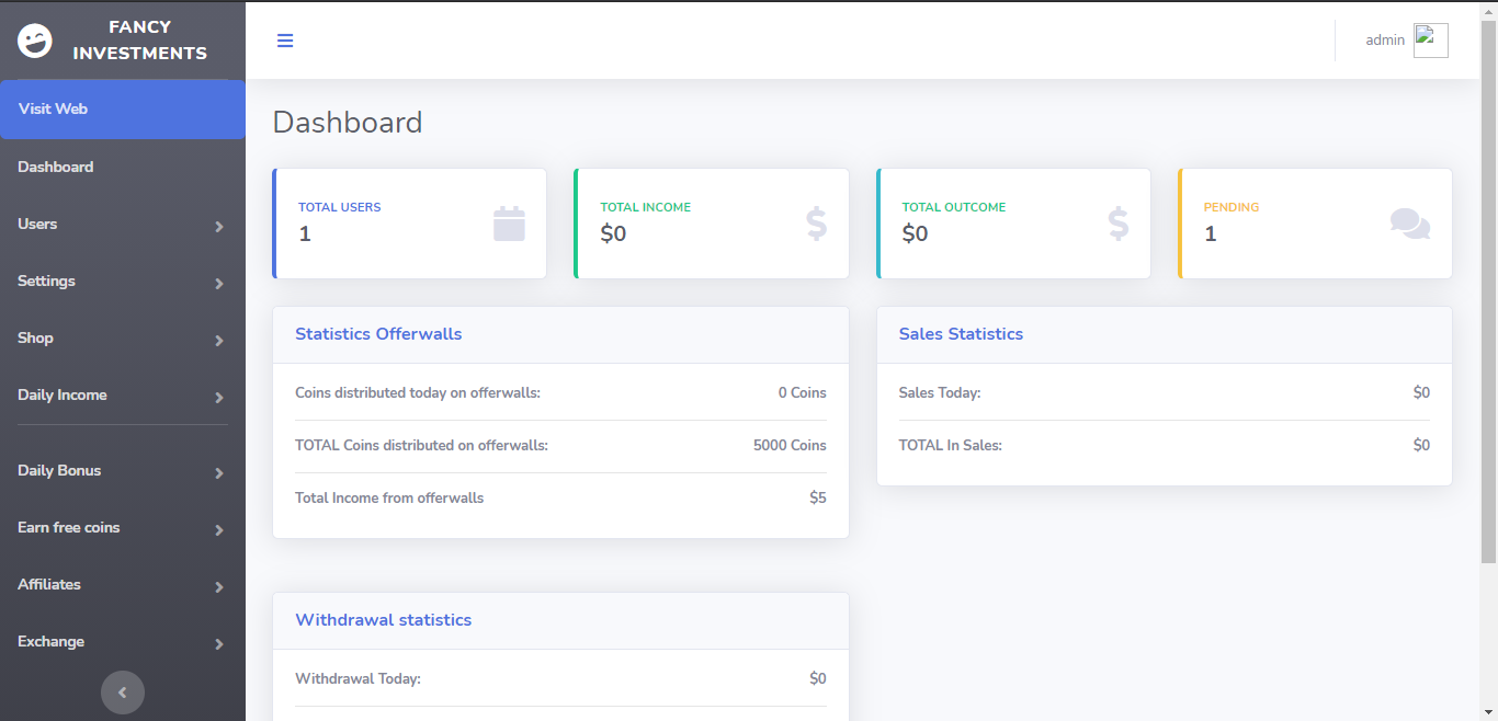 Hyip Fancy Rewards PHP Script Create your own investments game - Screenshot 15