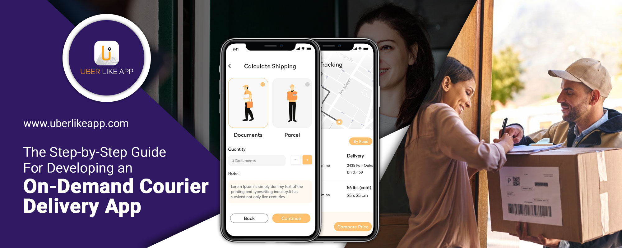 Uber For Courier - launch your online courier services under 48 hours - Screenshot 1