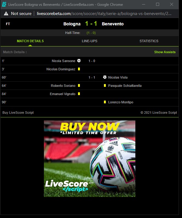 LiveScore Script BETA - Screenshot 3