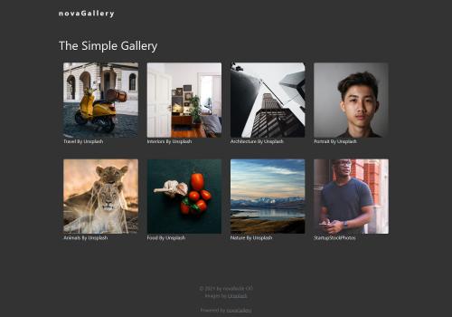 novaGallery - Beautiful and modern PHP Photo Gallery (Flat-File, no database required) - Screenshot 1