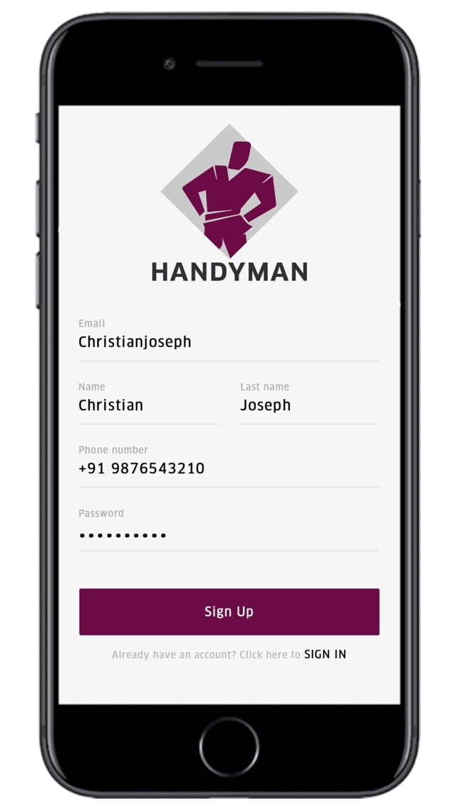 Uber For Handyman Services App - Screenshot 1