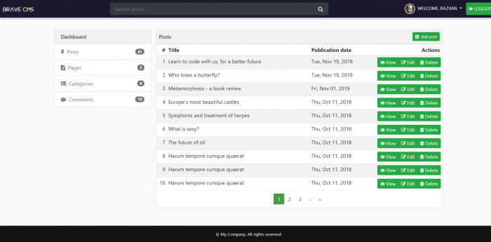 Brave CMS - Screenshot 1