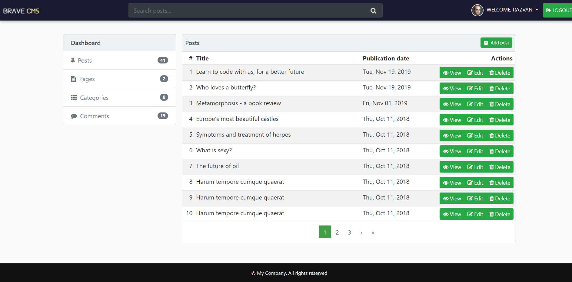 Brave CMS - Screenshot 1