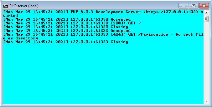 PHP server for Windows - Screenshot 2