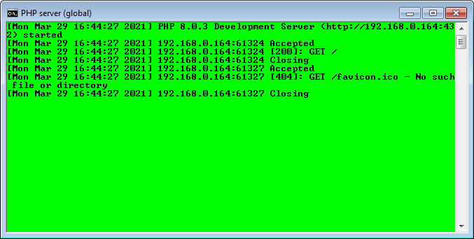 PHP server for Windows - Screenshot 1