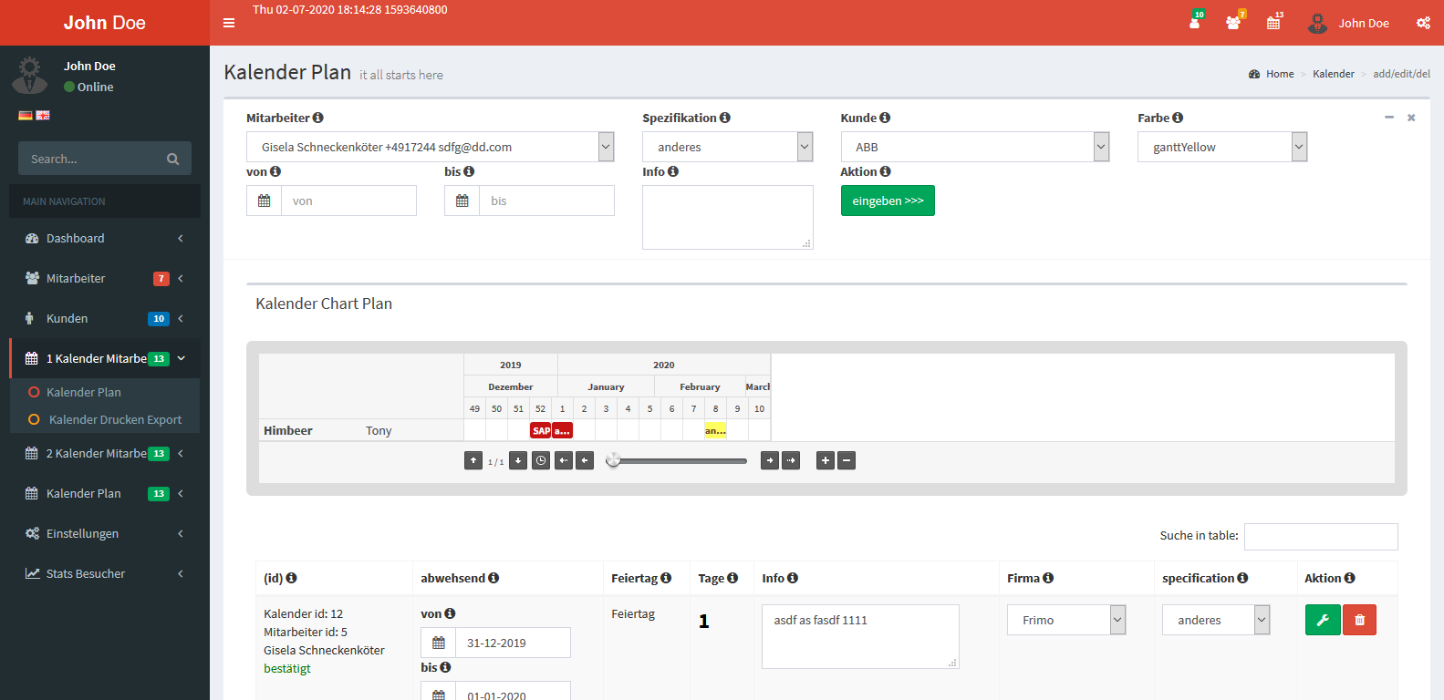 Work Planning Calendar - Screenshot 4