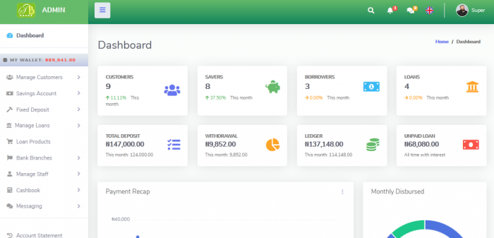 Online Savings and Loan Banking System - Screenshot 4
