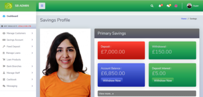 Online Savings and Loan Banking System - Screenshot 6
