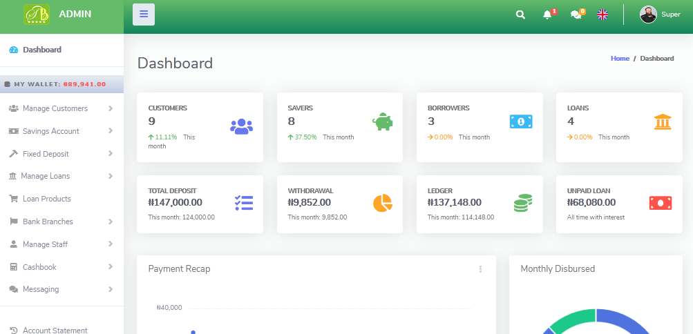 Online Savings and Loan Banking System - Screenshot 4