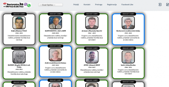 Visit Listing - php script smrtovnica.ba php script smrtovnica.ba - Screenshot 1