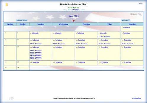 WebCal - Barber Appointment - Screenshot 2