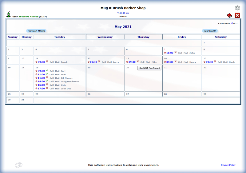 WebCal - Barber Appointment - Screenshot 3