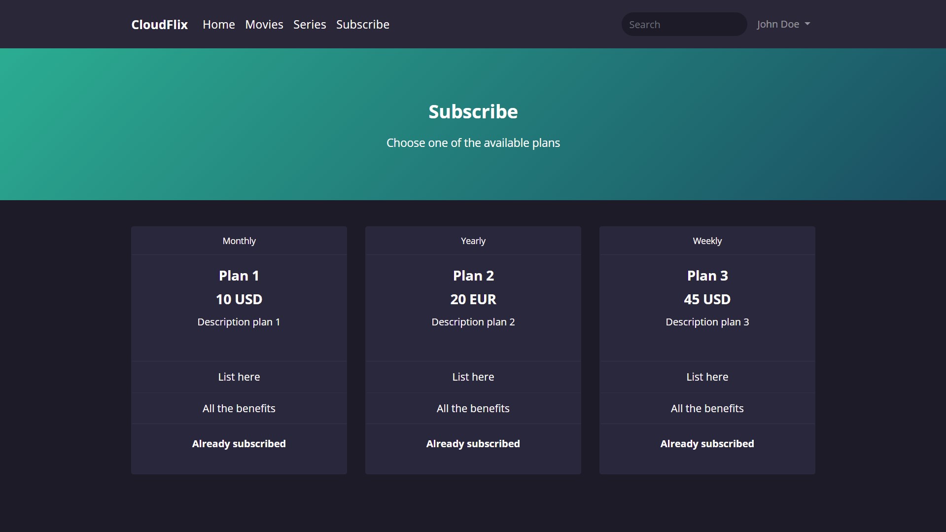 Cloud Flix - Subscription-Based Video Streaming Service - Screenshot 8