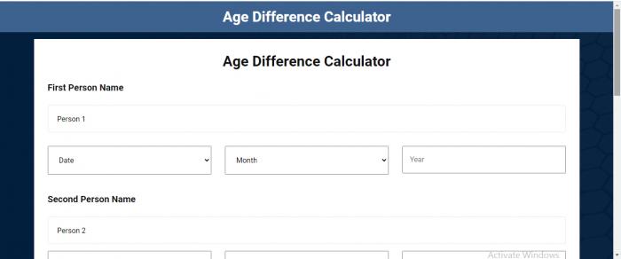 Visit Listing - Age Difference Calculator Age Difference Calculator - Screenshot 1