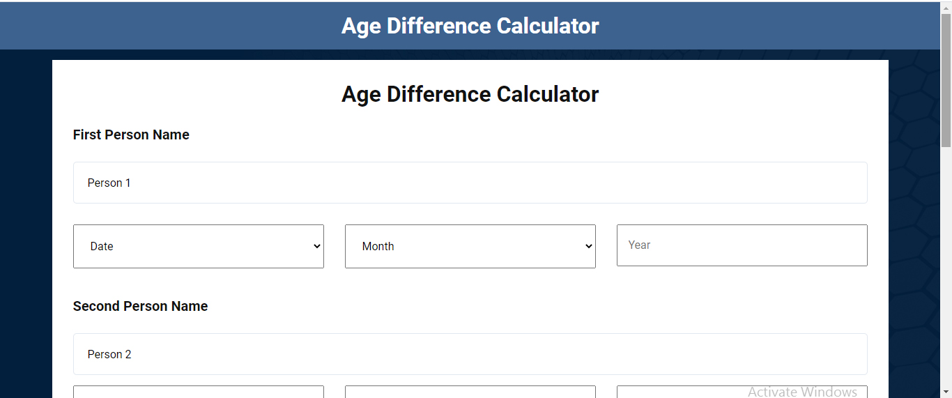 Age Difference Calculator - Screenshot 1