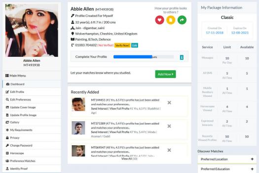 Visit Listing - Goclixy Matrimonial Script Goclixy Matrimonial Script - Screenshot 2