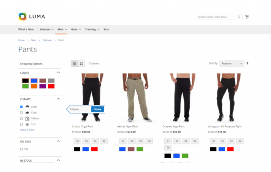 Visit Listing - Layered Navigation for Magento 2 Layered Navigation for Magento 2 - Screenshot 1