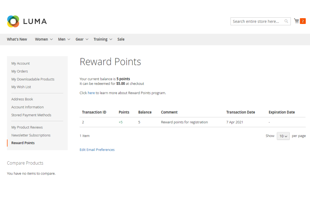 Reward Points for Magento 2 - Screenshot 3