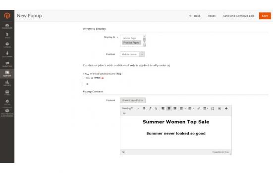 Popup Pro for Magento 2 - Screenshot 2