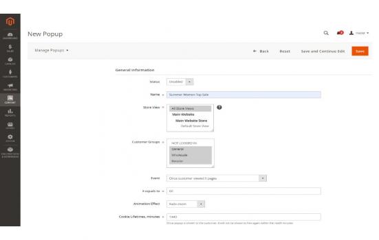 Popup Pro for Magento 2 - Screenshot 3