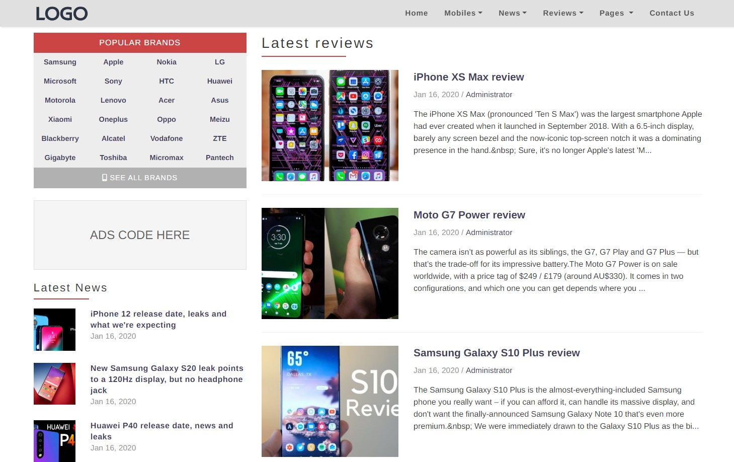 Mobile Phones Portal PHP Script - Screenshot 3